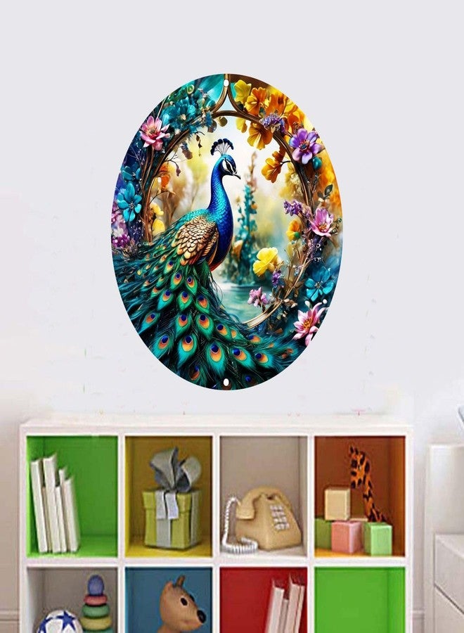 Sticker Studio ملصق حائط ديني جميل على شكل طاووس من الفينيل PVC، مثالي لتزيين المنزل - مثالي لغرفة المعيشة، غرفة النوم، الردهة، غرفة الأطفال، غرفة اللعب (المقاس - 38 سم × 38 سم) - Image 2